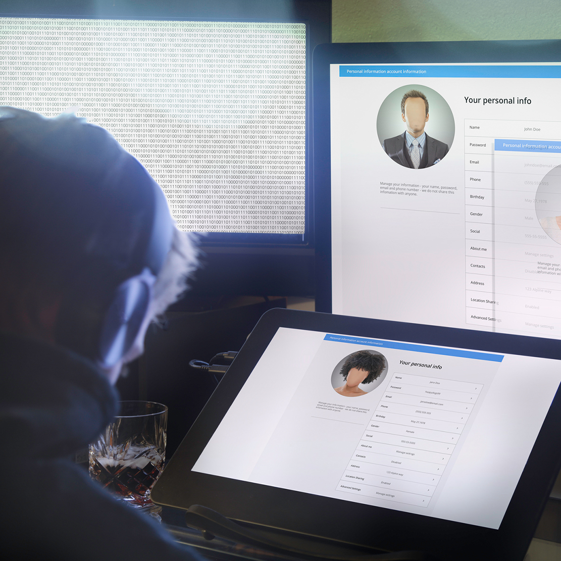Understanding the Illegal Market for Personal Information_personal info dsiplayed on a cybercriminals monitor